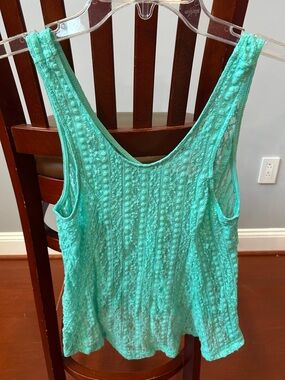 Sleeveless Mint Green Textured Tank Top